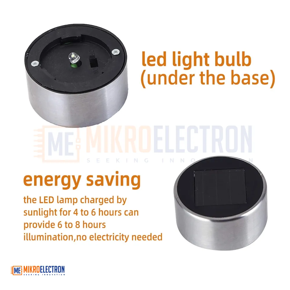 Outdoor Stainless Steel LED Solar Power Lawn Light Garden Landscape Lamp White Color